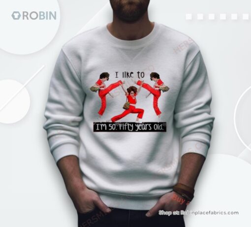 I Like To Kick Stretch 50 Fifty Years Old 50Th Birthday Pose Kick Bag Leopard Shirt