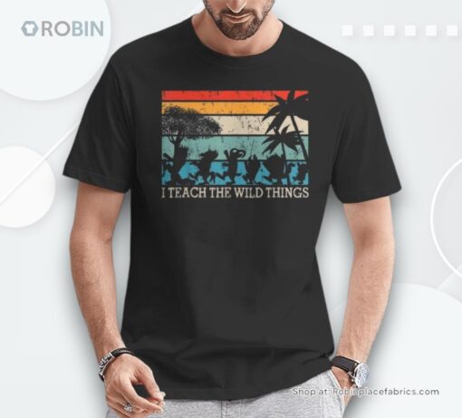 I Teach The Wild Things Vintage Retro Teacherlife Unisex Shirt