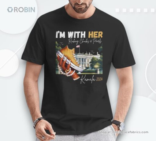I_M With Her Rocking Chucks & Pearls Kamala 2024 Unisex Shirt