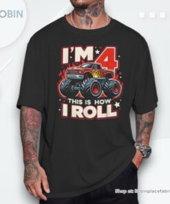 I’m 4 Years Old 4yr 4th Birthday Boy Monster Truck Car Unisex Shirt