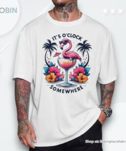 It’s 5 O’clock Somewhere Flamingo Beach Vacation Drinking Unisex Shirt It’s 5 O’clock Somewhere Flamingo Beach Vacation Drinking Unisex Shirt