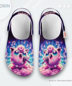 Jigglypuff Crocs Shoes Custom Art Style, Pokemon Fan Gears