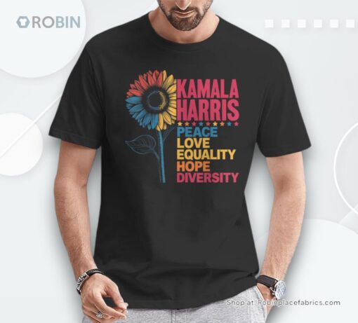 Kamala Harris Peace Love Equality Hope Diversity Unisex Shirt