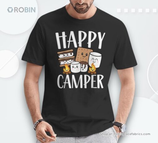 Kawaii Smore Happy Camper Camping Crew Trip Campfire Squad Unisex Shirt
