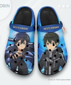 Kirito Crocs Shoes, Anime Gifts, SAO Anime Unique Gifts