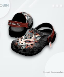 Kitsune Mask Japan Crocs Shoes, Anime Gifts