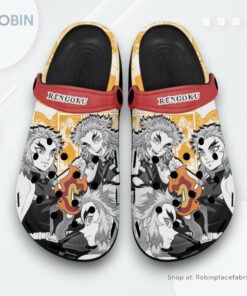 Kyojuro Rengoku Crocs Shoes Manga Style Personalized, Goku Merchandise Kyojuro Rengoku Crocs Shoes Manga Style Personalized, Goku Merchandise