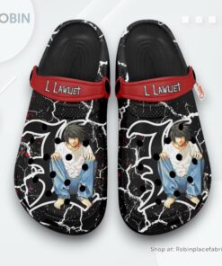 L Lawliet Crocs Shoes, Anime Gifts, Death Note Anime Footwear