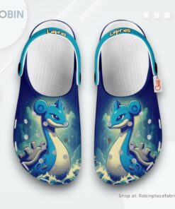 Lapras Crocs Shoes Custom Art Style, Pokemon Footwear