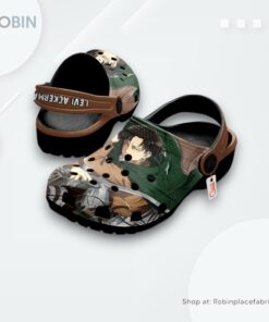 Levi Ackerman Crocs Shoes, Anime Gifts, Attack on Titan Anime Shoes