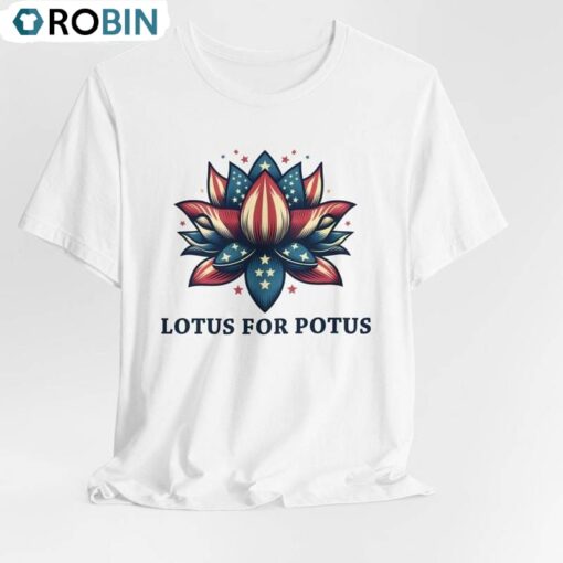 Lotus For Potus USA Flag Shirt, Women’s Rights Short Sleeve Crewneck