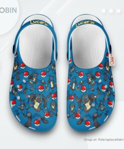 Lucario Crocs Shoes Pattern Style, Pokemon Shoes