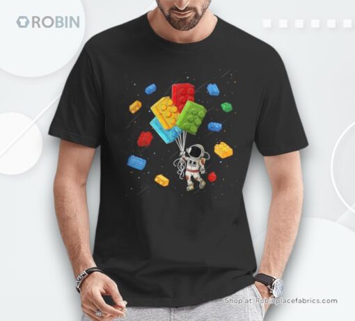 Master Builder Space Astronaut Building Blocks Bricks Unisex Shirt