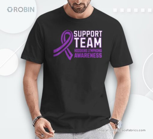 Matching Support Team Hodgkins Lymphoma Awareness Ribbon Unisex Shirt