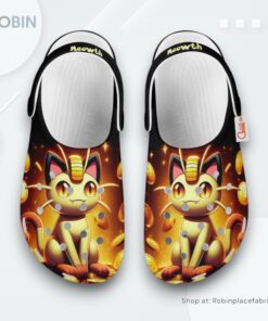 Meowth Crocs Shoes Custom Art Style, Pokemon Shoes Meowth Crocs Shoes Custom Art Style, Pokemon Shoes