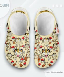 Meowth Crocs Shoes Pattern Style, Pokemon Gifts