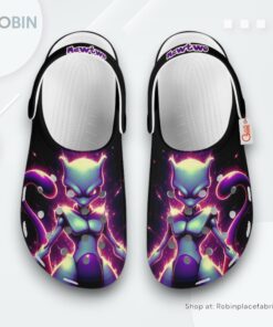 Mewtwo Crocs Shoes Custom Art Style, Pokemon Shoes