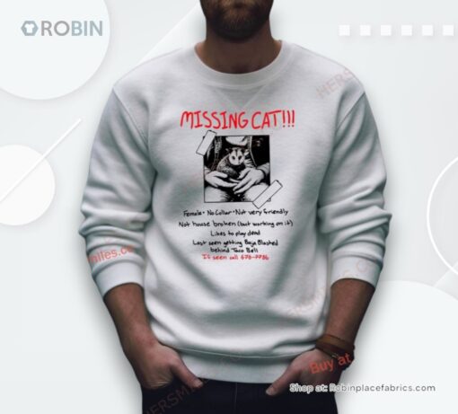Missing Cat Poster Shirt