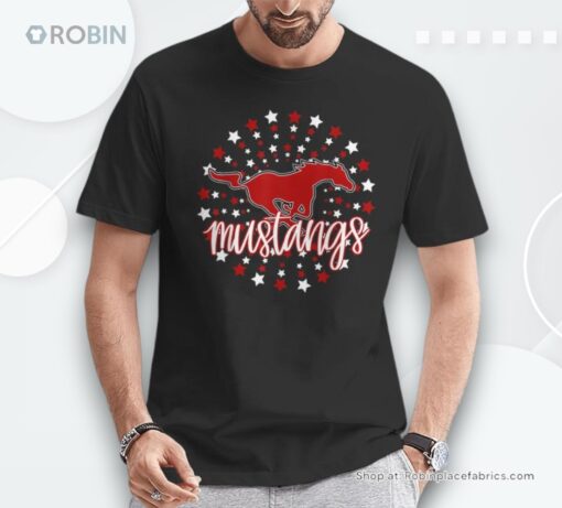 Mustangs School Spirit Football Mom Mustang Pride Teacher Unisex Shirt