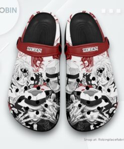 Muzan Kibutsuji Crocs Shoes Manga Style Personalized, Demon Slayer Anime Gifts for Fans