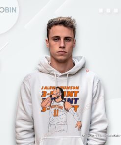 New York Knicks Jalen Brunson 11 Hand Sign Three Point Vector Shirt