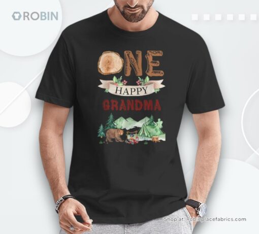 One Happy Grandma Camping Birthday Camper First Unisex Shirt