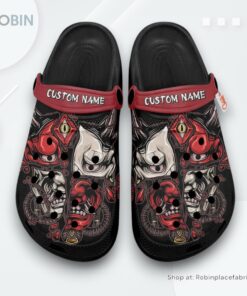 Oni Mask Japan Crocs Shoes, Anime Gifts