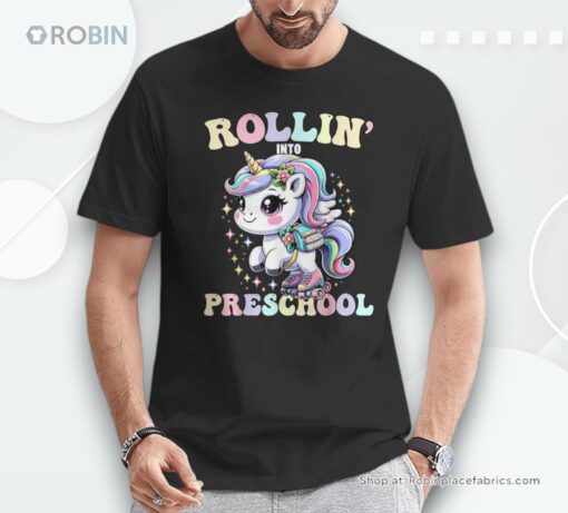 Preschool Back To School First Day Girls Prek Rollin Unicorn Unisex Shirt