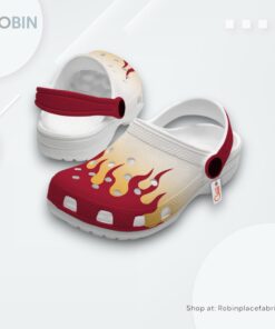 Rengoku Crocs Shoes Custom Cosplay Style, Kimetsu no Yaiba Team Gifts