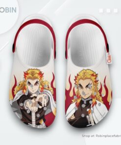 Rengoku Crocs Shoes Custom, Demon Slayer Anime Unique Gifts