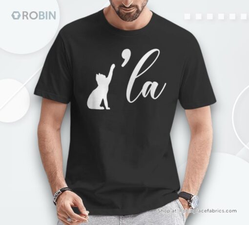 Retro Cat Comma La Cat Ladie La Boys Girls Unisex Shirt