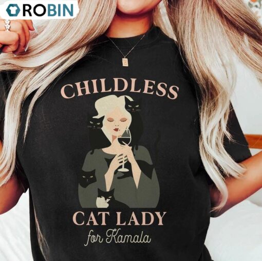 Retro Childless Cat Lady Shirt, For Kamala Crewneck Sweatshirt