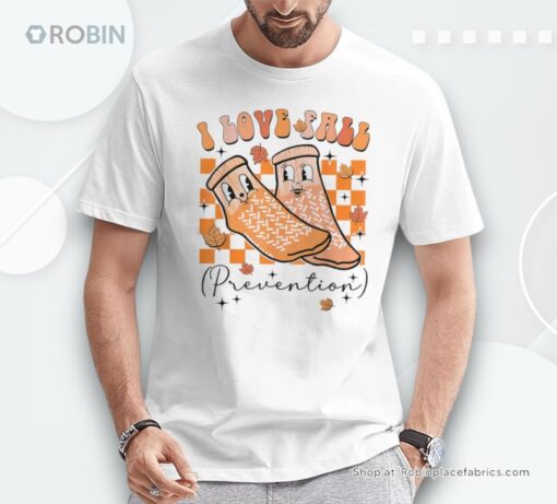 Retro I Love Fall Prevention Thanksgiving Nurse Ot Slp Pta Unisex Shirt