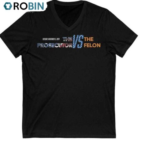 Retro The Prosecutor Vs The Felon Shirt, Kamala Harris Supporters Long Sleeve Crewneck Sweatshirt T-shirt