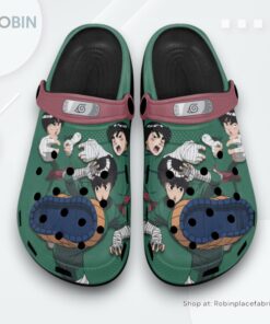 Rock Lee Crocs Shoes Pattern Style, Naruto Anime Shoes Rock Lee Crocs Shoes Pattern Style, Naruto Anime Shoes