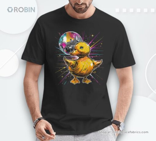 Rubber Duck Disco Dancing Disco Ball Music Rubber Duckie Unisex Shirt