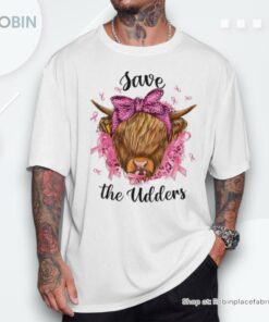 Save The Udders Breast Cancer Awareness Warrior Cow Support Unisex Shirt