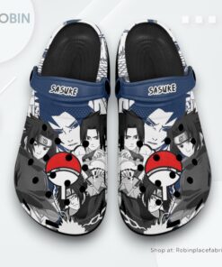 Sasuke Uchiha Crocs Shoes Manga Style Personalized, Sasuke Merchandise