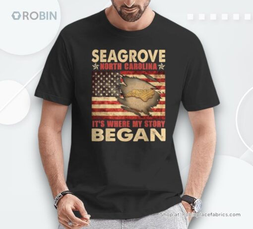 Seagrove North Carolina Usa Flag 4th Of July Unisex Shirt
