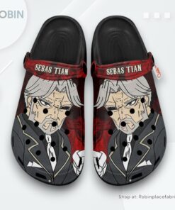 Sebas Tian Crocs Shoes, Anime Gifts Sebas Tian Crocs Shoes, Anime Gifts