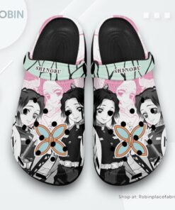 Shinobu Kocho Crocs Shoes Manga Style Personalized, Kimetsu no Yaiba Gifts for Fans