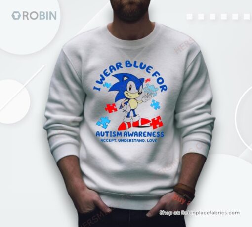 Sonic I Wear Blue For Autism Awareness Shirt