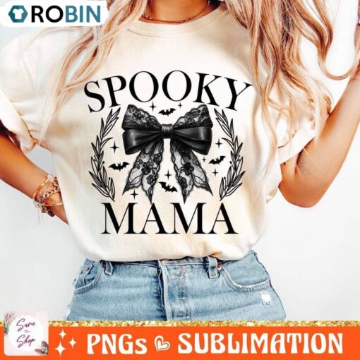 Spooky Mama Shirt, Creative Coquette Halloween Sweater Hoodie