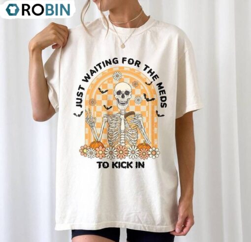 Spoonie Skeleton Unisex Hoodie, Limited Just Waiting For Halloween Shirt