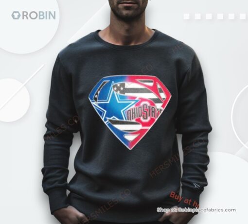 Superman Sports Dallas Cowboys And Ohio State Buckeyes Logo Shirt