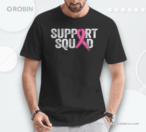 Support Squad Breast Cancer Awareness Month Pink Mens Unisex Shirt