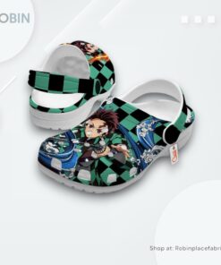 Tanjiro Clogs Anime Custom Sun & Water Breathing, Kimetsu no Yaiba Unique Gifts