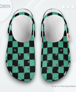 Tanjiro Crocs Shoes Custom Cosplay Style, Kimetsu no Yaiba Merchandise Tanjiro Crocs Shoes Custom Cosplay Style, Kimetsu no Yaiba Merchandise
