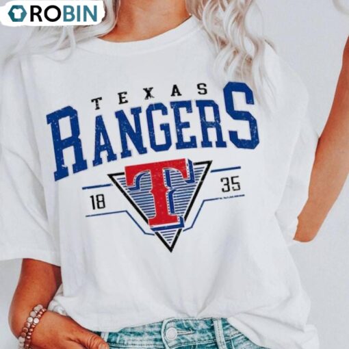 Texas Rangers Shirt, Vintage Mlb 90s Short Sleeve Crewneck