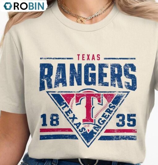 Texas Rangers Distressed Logo Unisex T Shirt, Trendy Texas Rangers Shirt Sweater